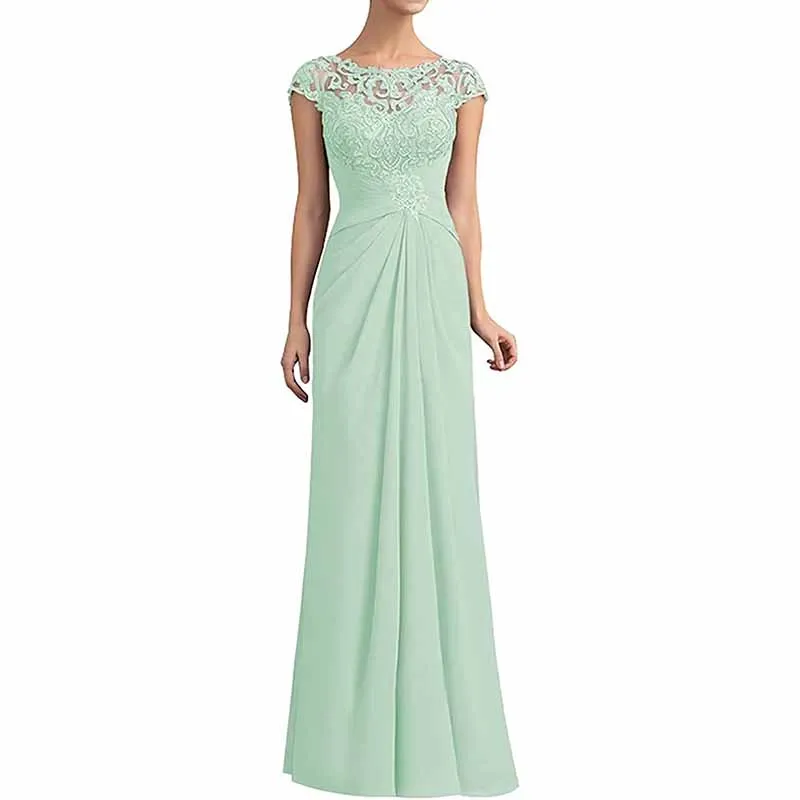 Mother of The Bride Dresses Lace Chiffon Long Formal Evening Dress Wedding Guest Dresses
