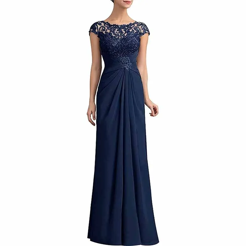 Mother of The Bride Dresses Lace Chiffon Long Formal Evening Dress Wedding Guest Dresses
