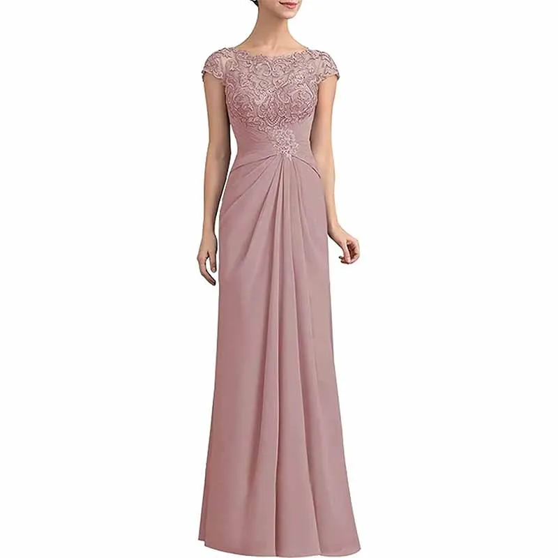 Mother of The Bride Dresses Lace Chiffon Long Formal Evening Dress Wedding Guest Dresses