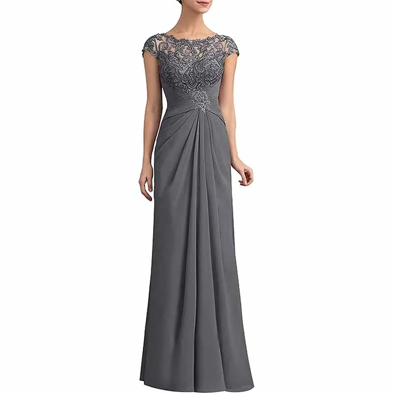 Mother of The Bride Dresses Lace Chiffon Long Formal Evening Dress Wedding Guest Dresses