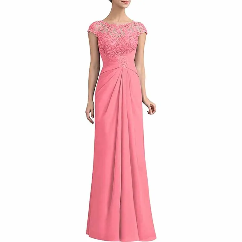Mother of The Bride Dresses Lace Chiffon Long Formal Evening Dress Wedding Guest Dresses