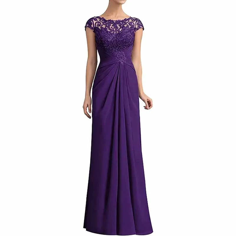 Mother of The Bride Dresses Lace Chiffon Long Formal Evening Dress Wedding Guest Dresses