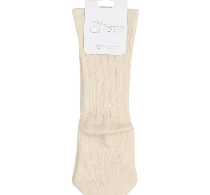 Organic Knee High Socks Cream