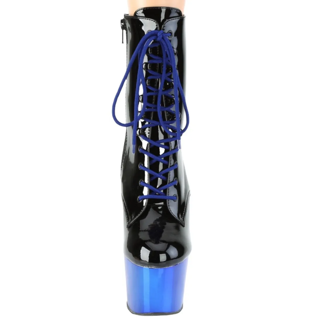 Pleaser ADORE 1020 Royal Blue Chrome Boots
