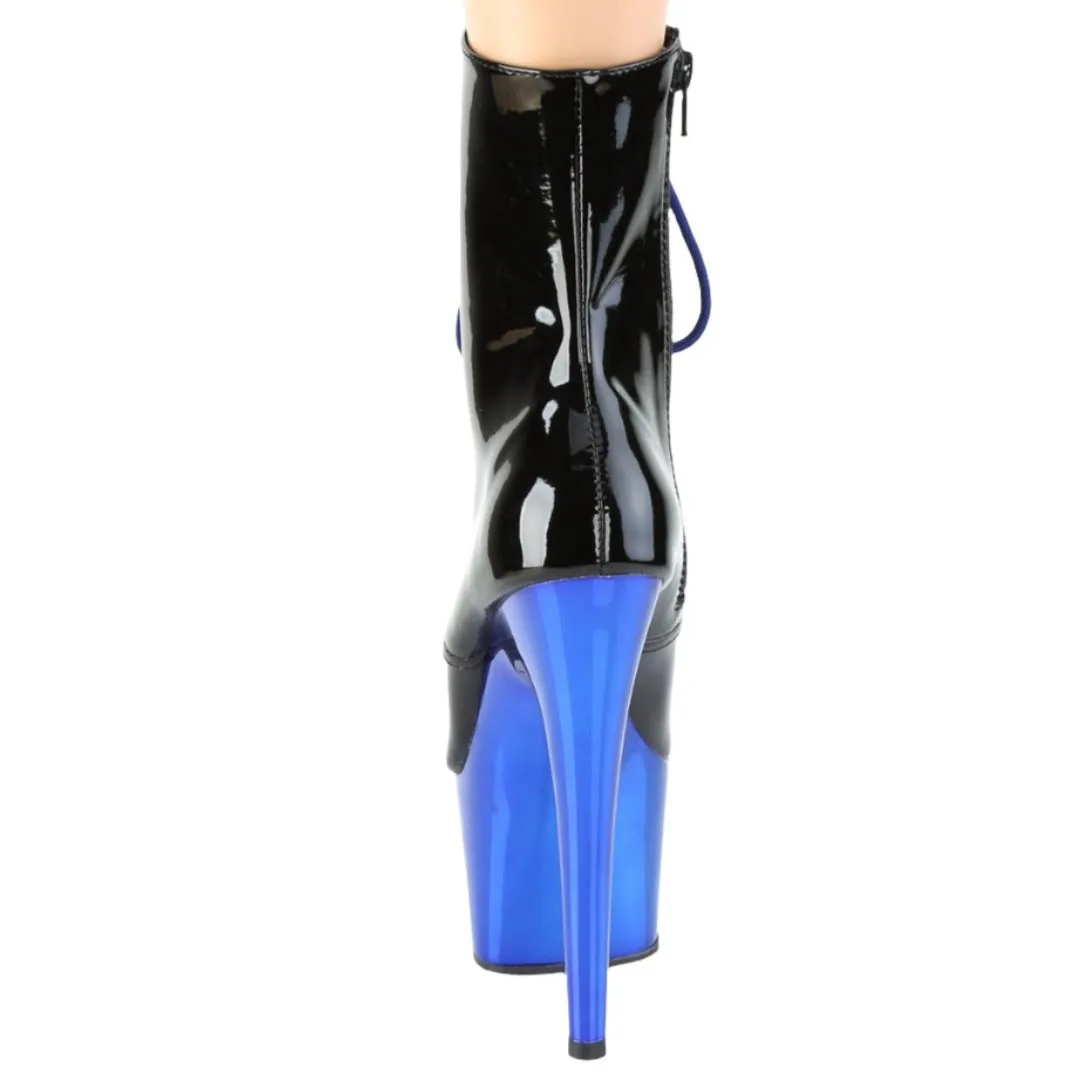 Pleaser ADORE 1020 Royal Blue Chrome Boots