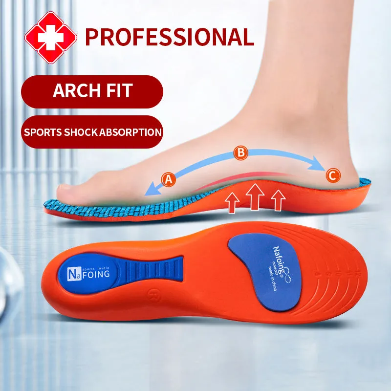 Premium Memory Foam AAnti-Odor Insoles, Shock Absorbing EVA Arch Support for Plantar Fasciitis, Heel Pain Relief, Soft Cushion, Sweat-Absorbing Shoe Pads for Running, Fitness, and Sports Shoes