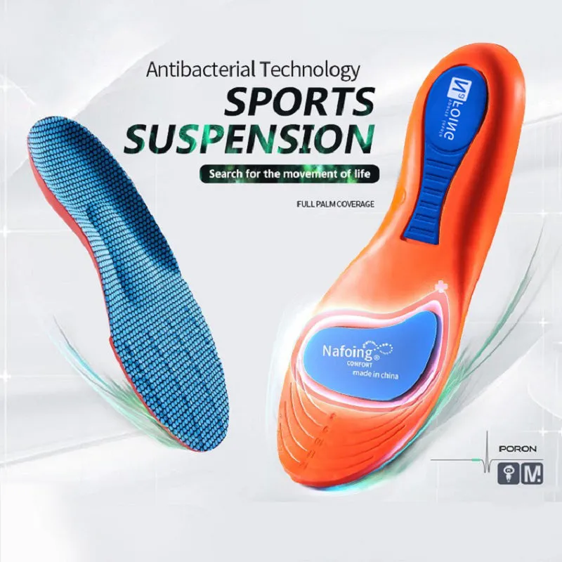 Premium Memory Foam AAnti-Odor Insoles, Shock Absorbing EVA Arch Support for Plantar Fasciitis, Heel Pain Relief, Soft Cushion, Sweat-Absorbing Shoe Pads for Running, Fitness, and Sports Shoes
