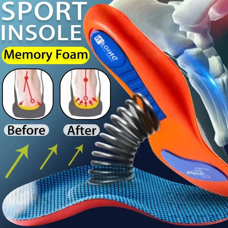 Premium Memory Foam AAnti-Odor Insoles, Shock Absorbing EVA Arch Support for Plantar Fasciitis, Heel Pain Relief, Soft Cushion, Sweat-Absorbing Shoe Pads for Running, Fitness, and Sports Shoes