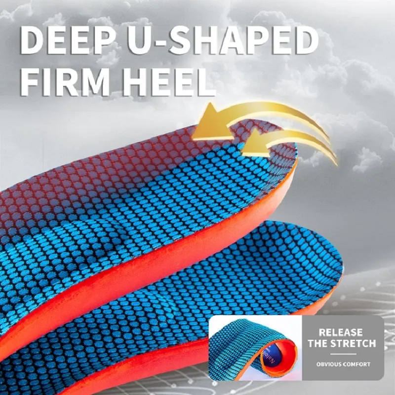 Premium Memory Foam AAnti-Odor Insoles, Shock Absorbing EVA Arch Support for Plantar Fasciitis, Heel Pain Relief, Soft Cushion, Sweat-Absorbing Shoe Pads for Running, Fitness, and Sports Shoes