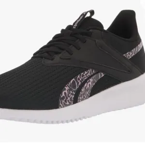 Reebok shoe Woman Fluxlite Cross Trainer black pink lace comfort sneaker Sz 8.5