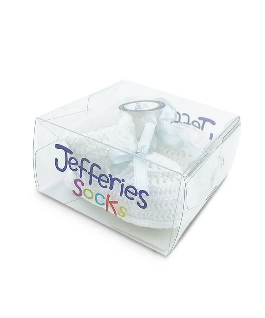 Ribbon Booties - White/Blue