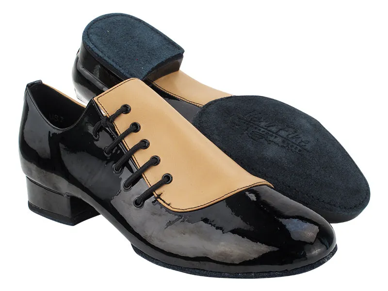 S2519 220 Beige Brown Leather_288 Black Patent