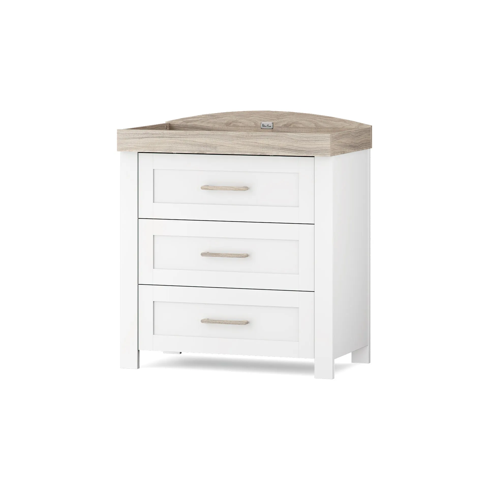 Silver Cross Valencia 4 Piece Nursery Furniture Set with Cot Bed, Dresser, Wardrobe and Carmel Rocking Chair