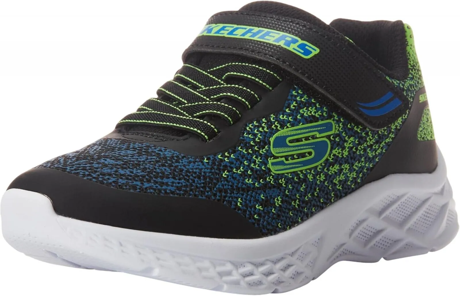 Skechers Kids Boys Microspec 2.0 Sneaker Glide-Step Black / Blue / Lime 6T