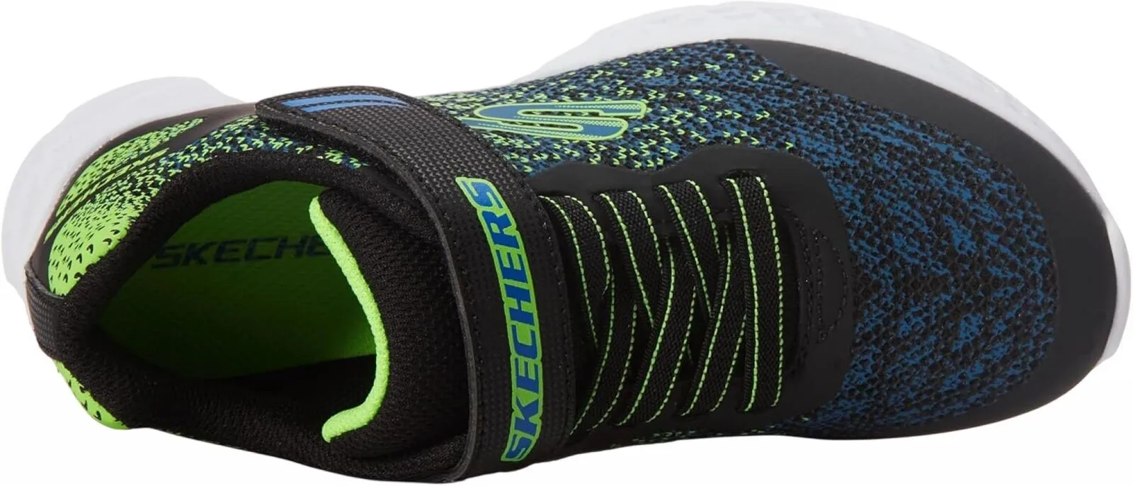Skechers Kids Boys Microspec 2.0 Sneaker Glide-Step Black / Blue / Lime 6T