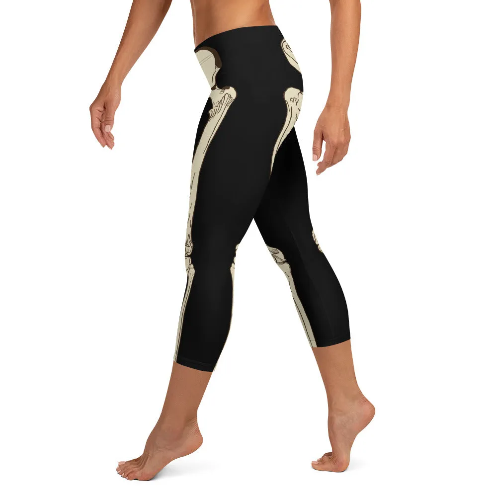 Skeleton Mid-waist Capri Leggings