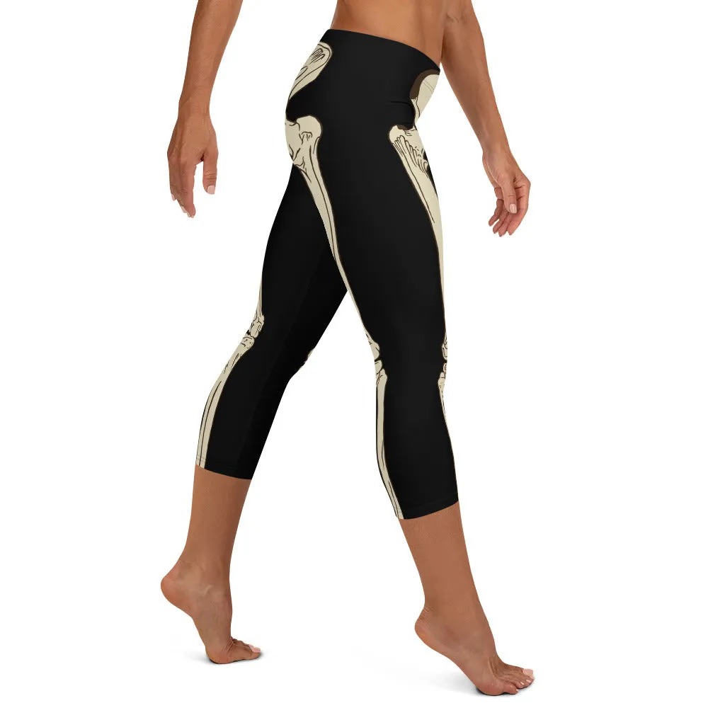 Skeleton Mid-waist Capri Leggings