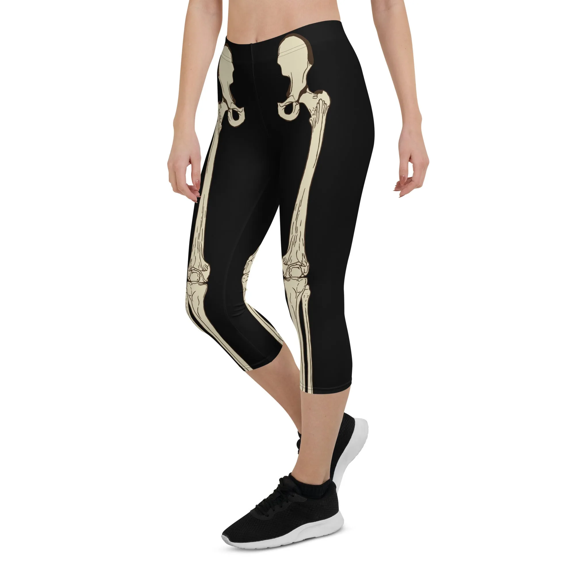 Skeleton Mid-waist Capri Leggings