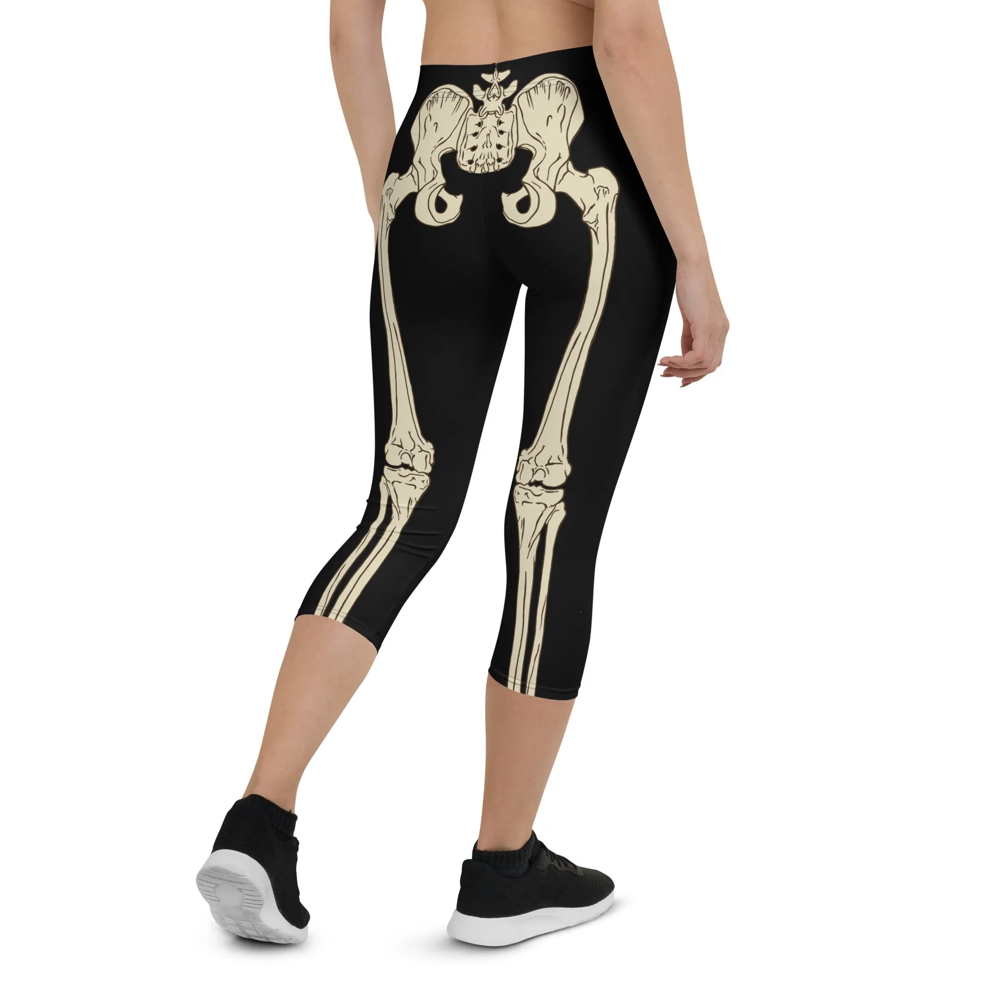 Skeleton Mid-waist Capri Leggings
