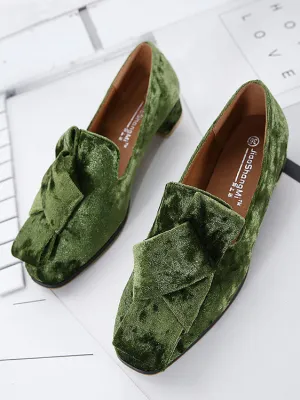 Spring and Summer Casual Women's Shoes Fashion Square Head Beef Tendon Bottom Women's Suede Shoes