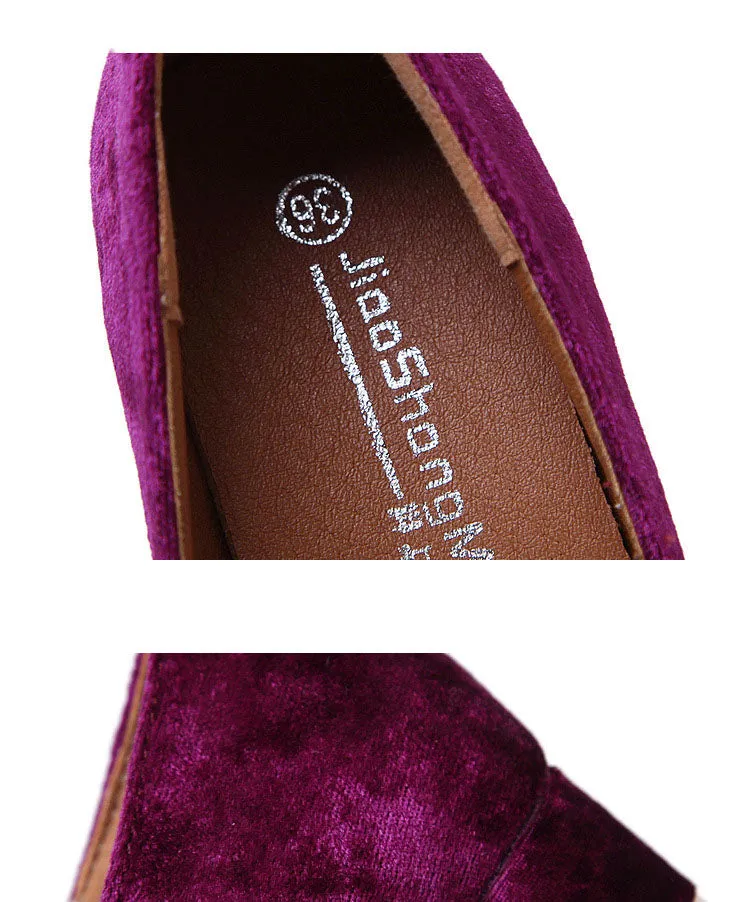 Spring and Summer Casual Women's Shoes Fashion Square Head Beef Tendon Bottom Women's Suede Shoes