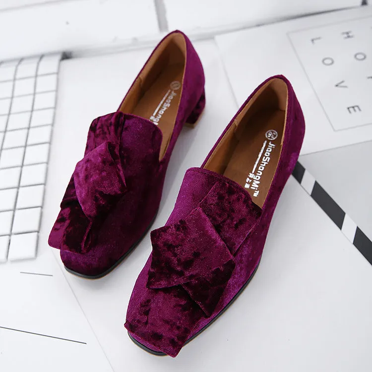 Spring and Summer Casual Women's Shoes Fashion Square Head Beef Tendon Bottom Women's Suede Shoes