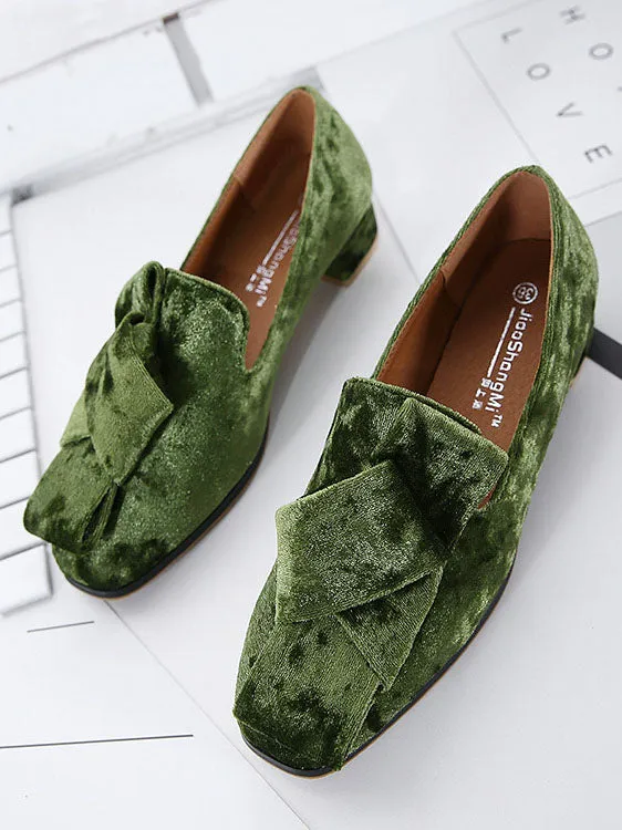 Spring and Summer Casual Women's Shoes Fashion Square Head Beef Tendon Bottom Women's Suede Shoes