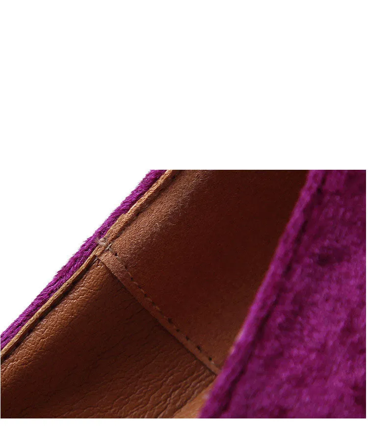 Spring and Summer Casual Women's Shoes Fashion Square Head Beef Tendon Bottom Women's Suede Shoes