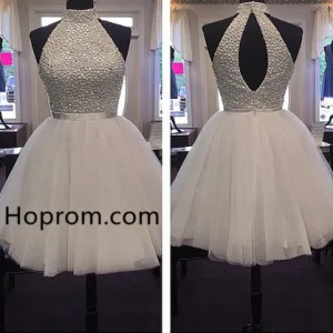 Tulle ShortMini Sashes A-line High Neck Ribbons Homecoming  Dresses