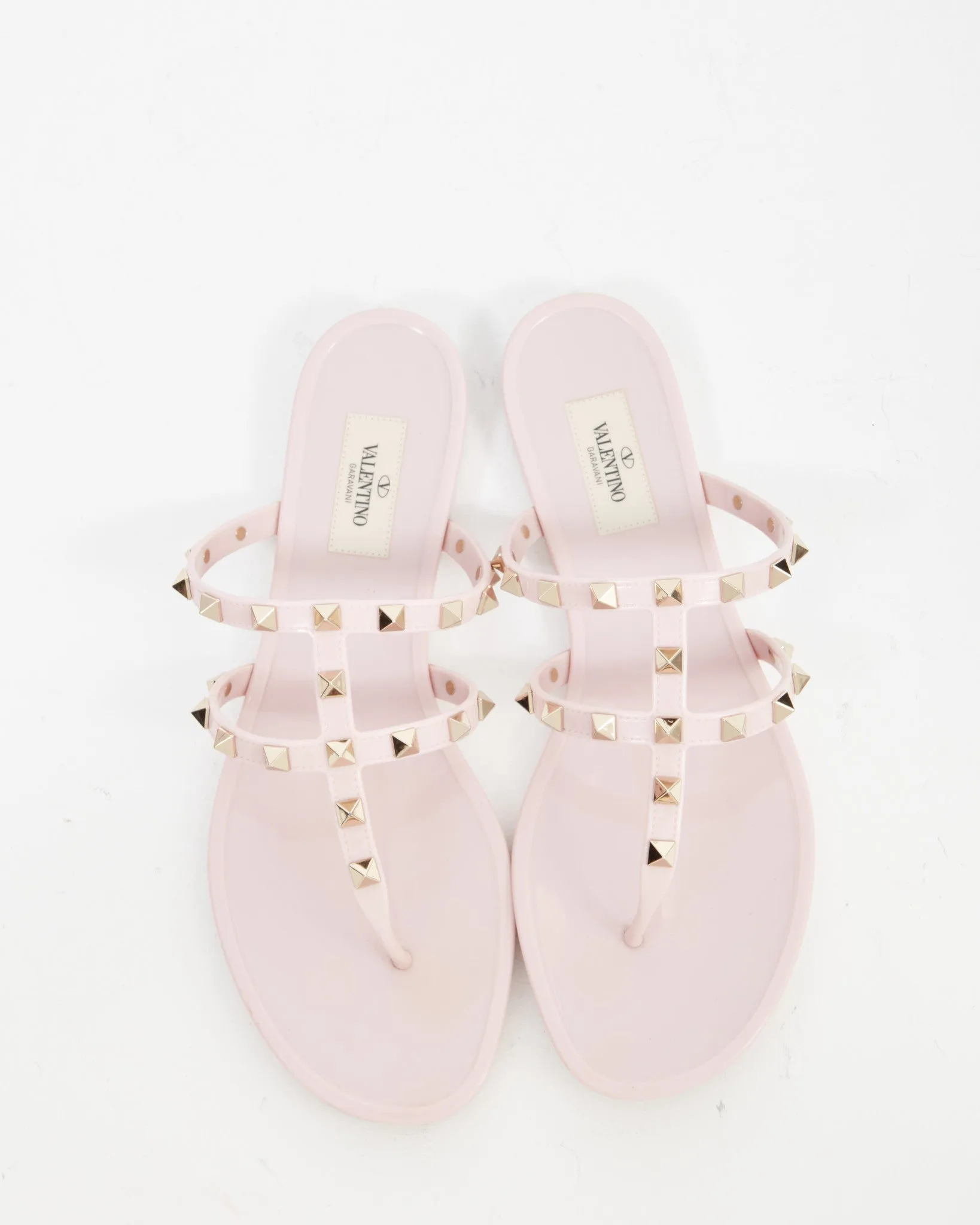 Valentino Blush Rubber Jelly Rockstud Sandal - 40