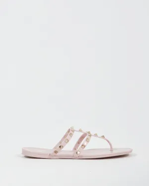 Valentino Blush Rubber Jelly Rockstud Sandal - 40
