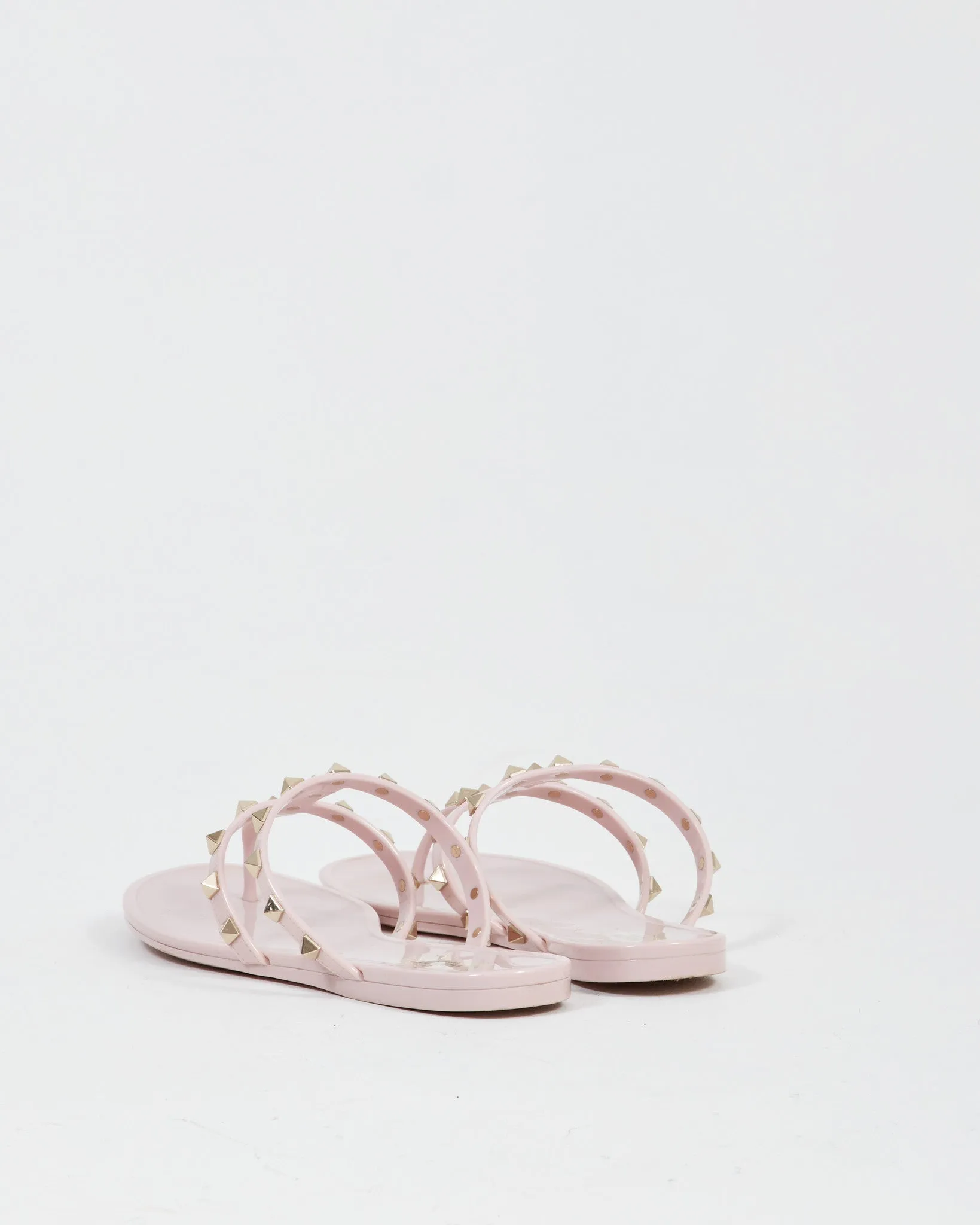Valentino Blush Rubber Jelly Rockstud Sandal - 40