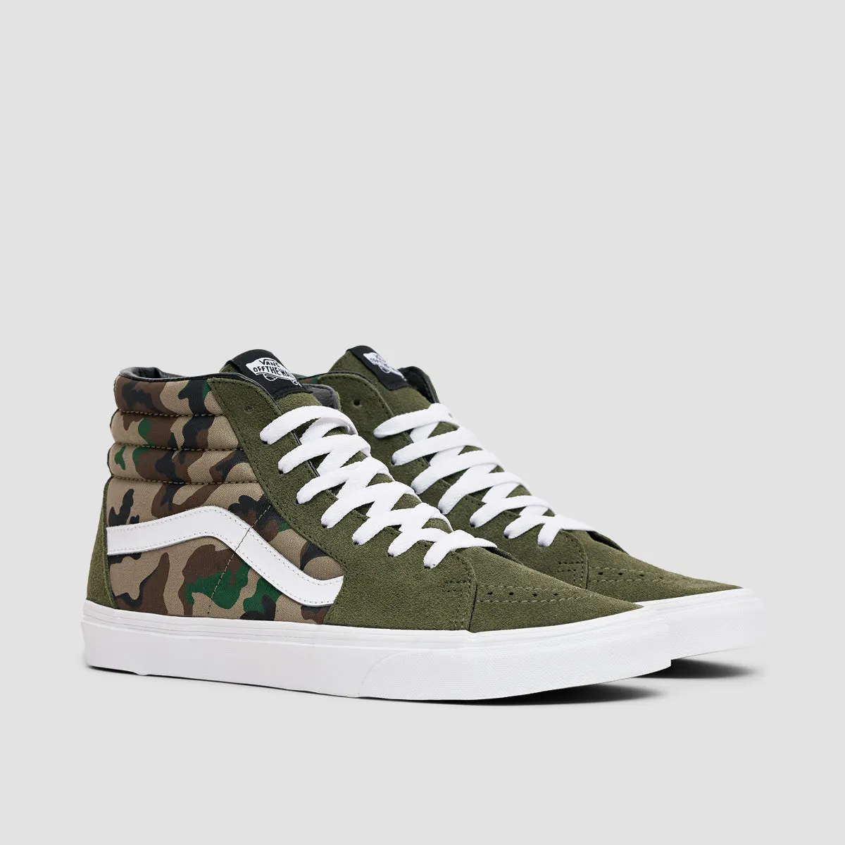 Vans SK8-Hi Shoes - Camo Olive/White