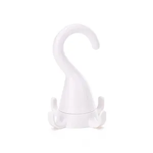 Vipeco Multifunctional Hanging Hook Fashion Plastic Belt Shoes Clothes Rack(White)