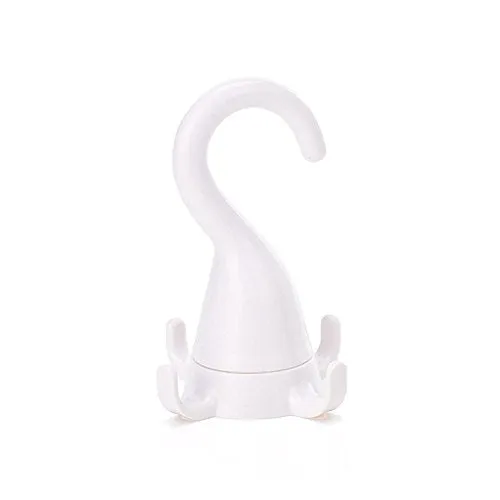 Vipeco Multifunctional Hanging Hook Fashion Plastic Belt Shoes Clothes Rack(White)