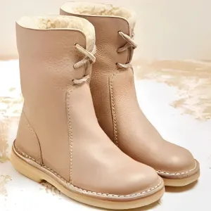 Women's Helena Leather Boots with Wool Lining