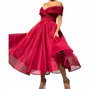 Women's Off The Shoulder Organza Short Homecoming Dresses
