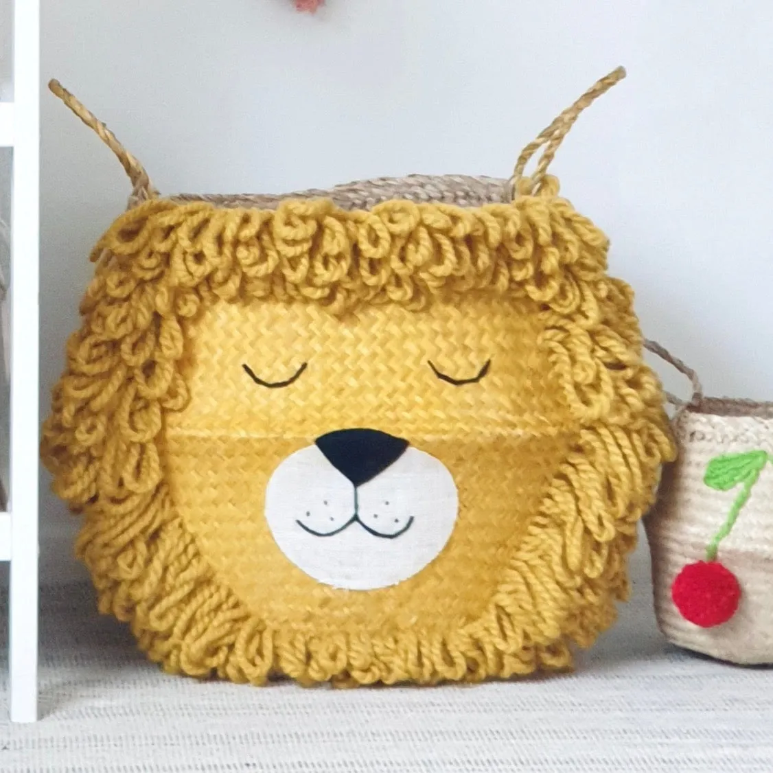 Yellow Lion Handwoven Storage Basket (Extra Large)